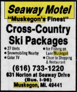 Seaway Motel - 1979 Ad